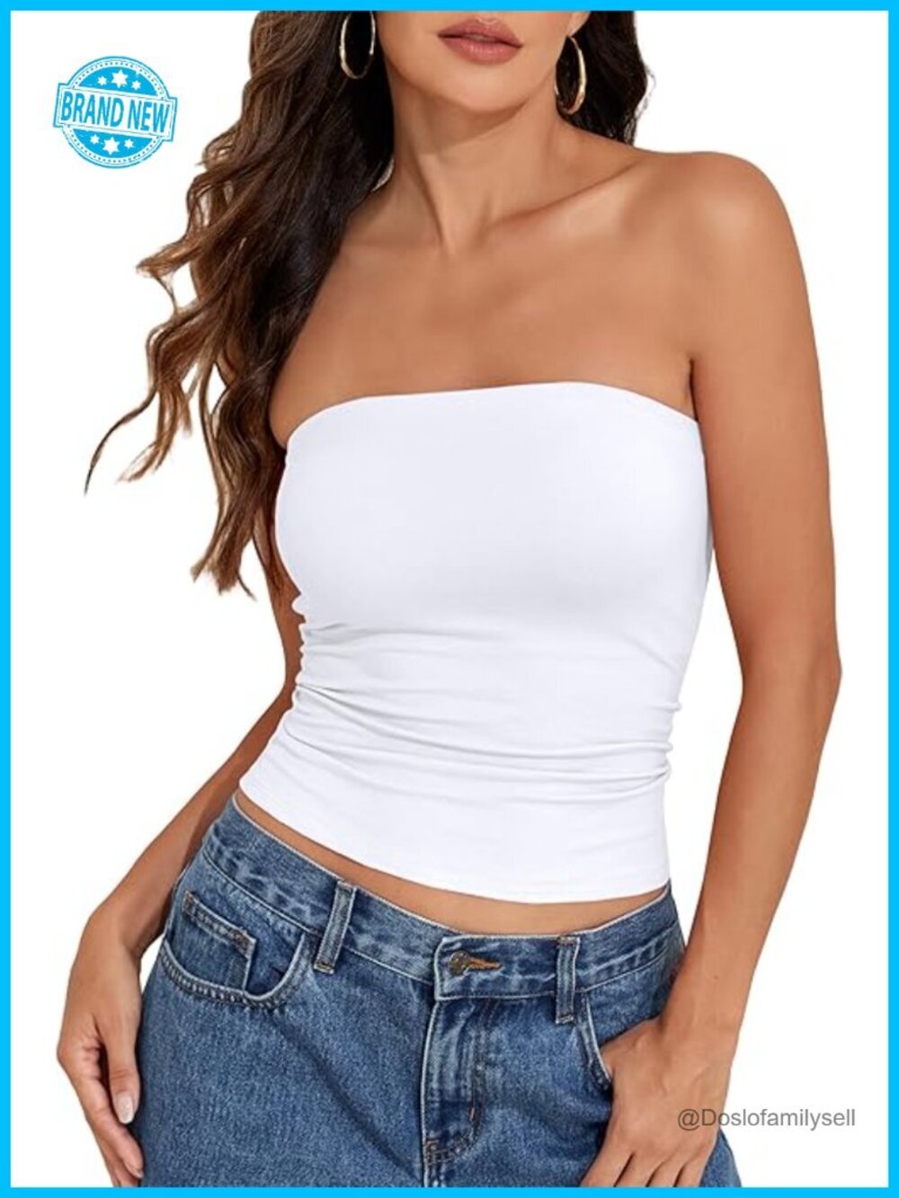 Cotton Tube Top with Built-In Shelf Bra Strapless Crop Top Y2K Tank Tops